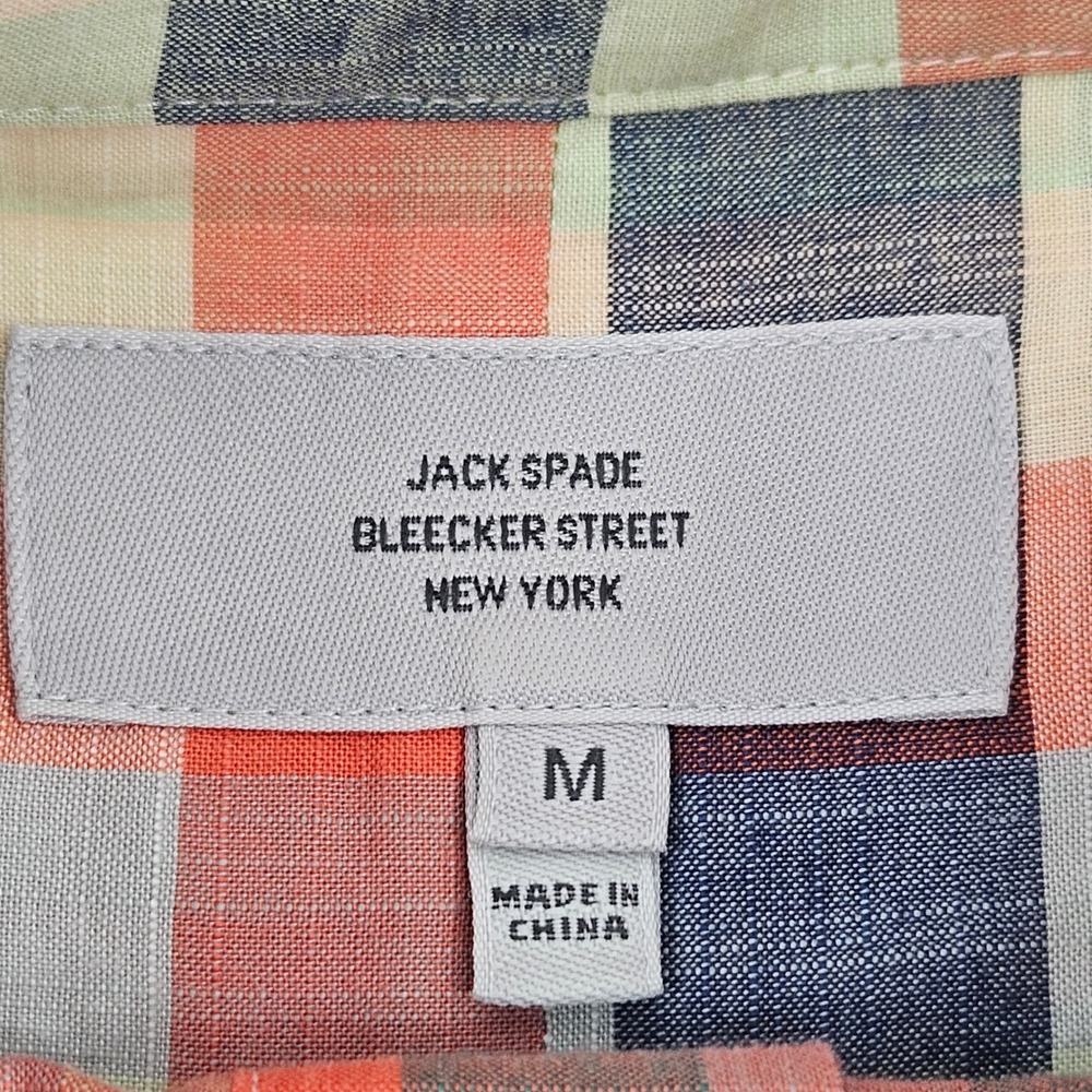 Jack Spade Bleecker Street Mens Orange Plaid Cotton Button Down Shirt Size M - Picture 4 of 7